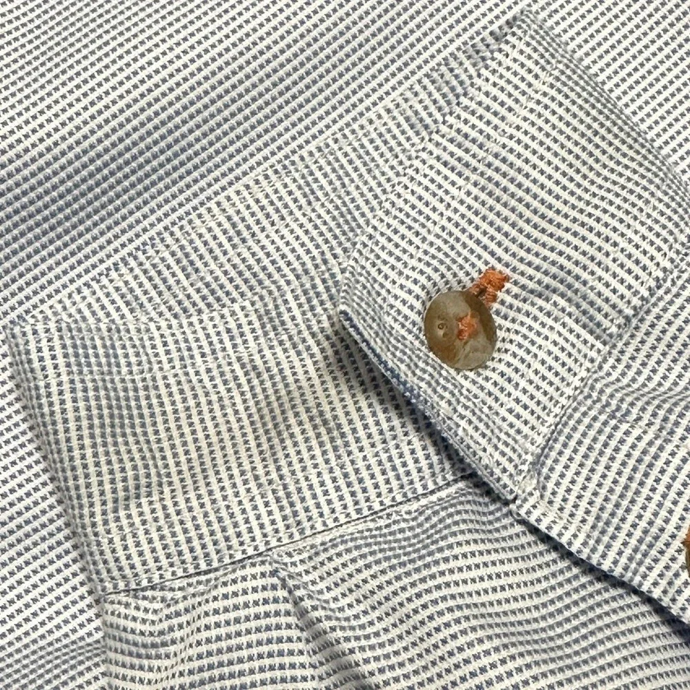 Orvis Button Up Plaid Blue White Shirt Pocket Long Sleeve XL Active Fit - Picture 10 of 10